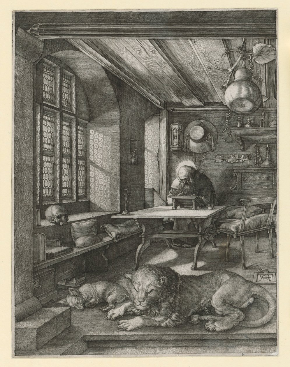 San Jerónimo en su vitrina de Albrecht Dürer