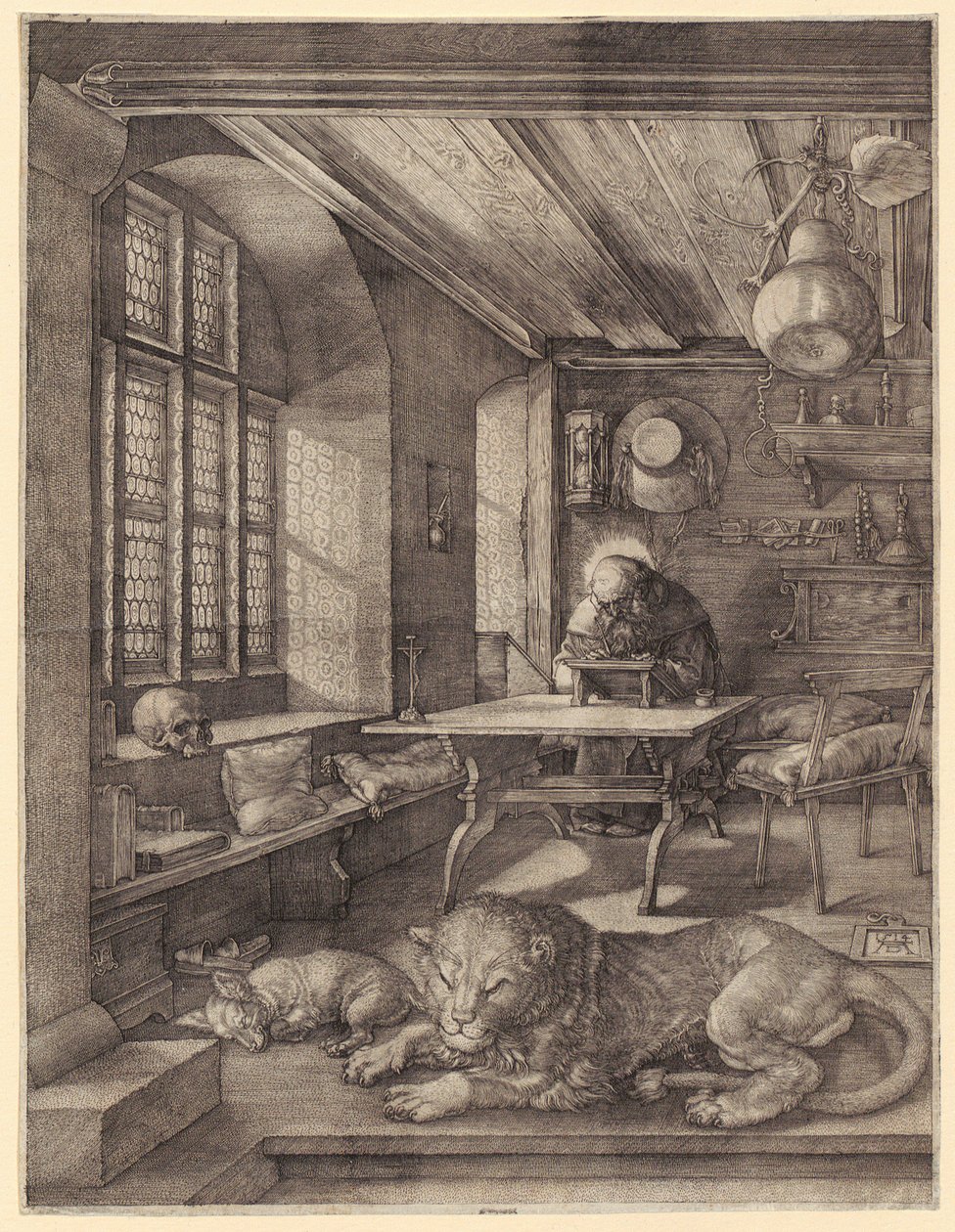 San Jerónimo en su vitrina de Albrecht Dürer