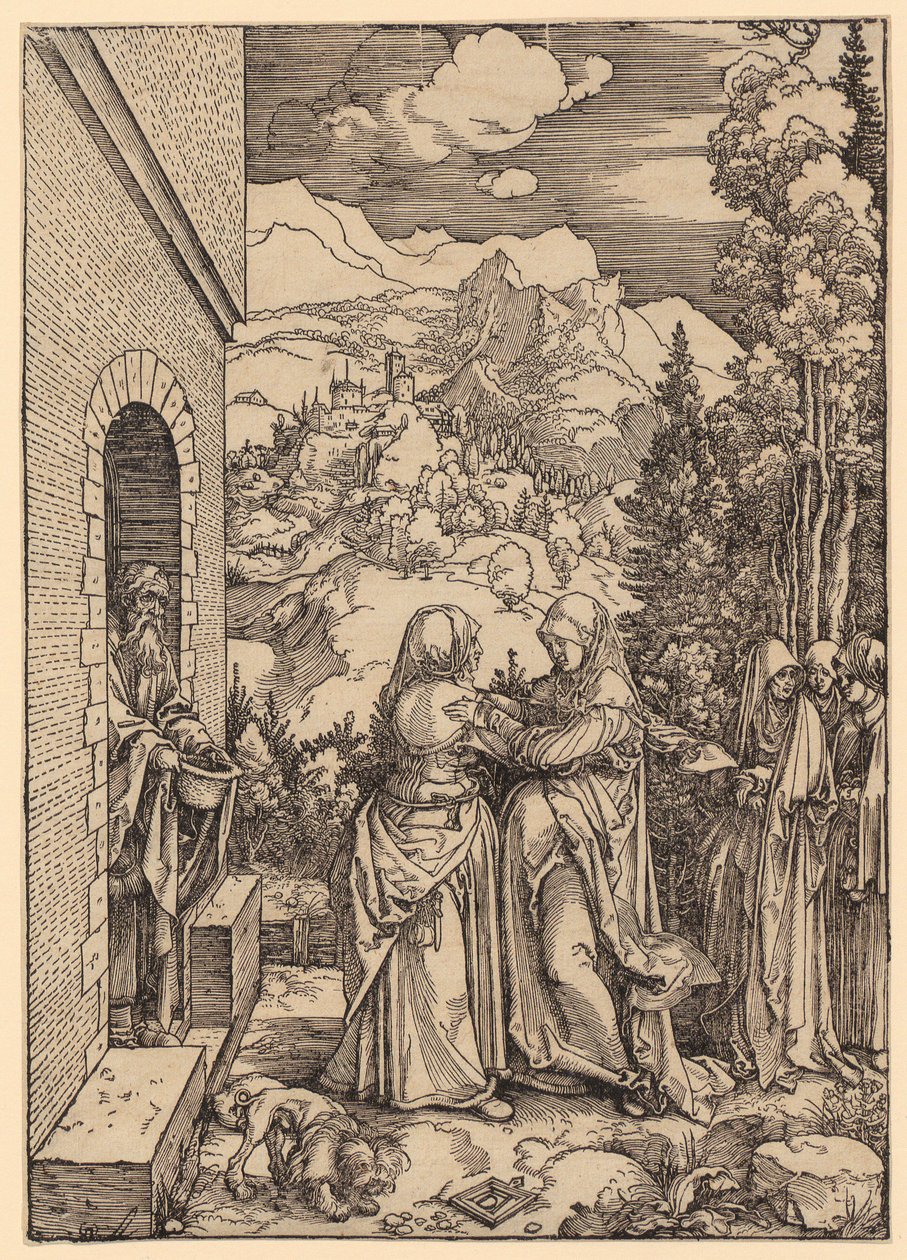 La Visitación, lámina 9 de la serie «La vida de María» de Albrecht Dürer