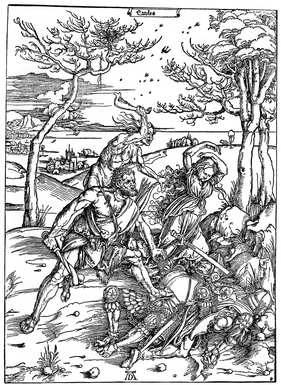 Hércules matando a los Moliónides de Albrecht Dürer