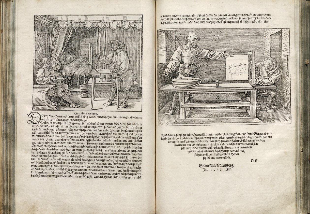 Ilustración de los Cuatro Libros sobre la Proporción Humana, 1528 de Albrecht Dürer