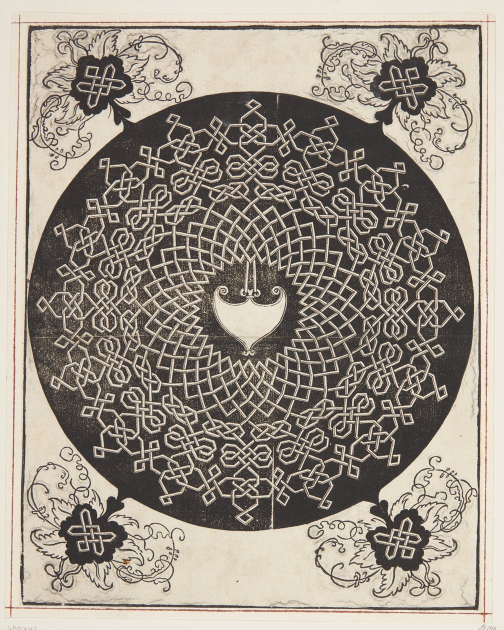 Patrón de cordón entrelazado con centro en forma de corazón de Albrecht Dürer