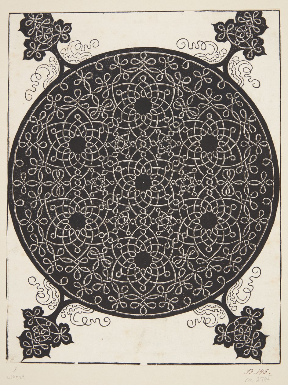 Patrón de cuerda entrelazada con siete estrellas hexagonales de Albrecht Dürer