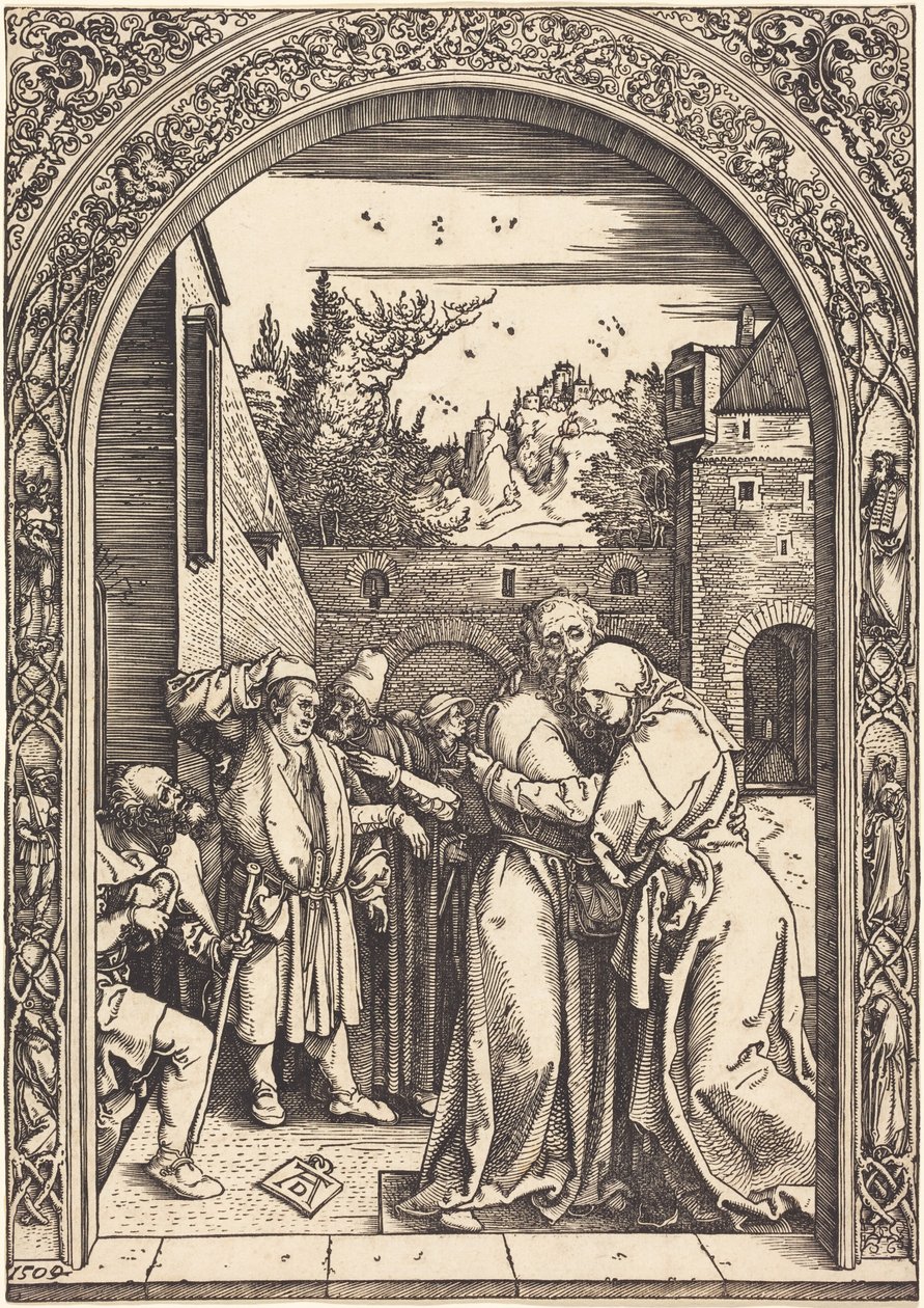 Joaquín y Ana en la Puerta Dorada de Albrecht Dürer