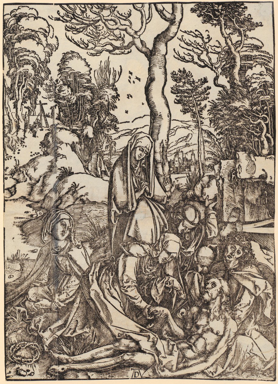 Juan ante Dios Padre y los ancianos, figura II, lámina 4 de la serie «El Apocalipsis» de Albrecht Dürer