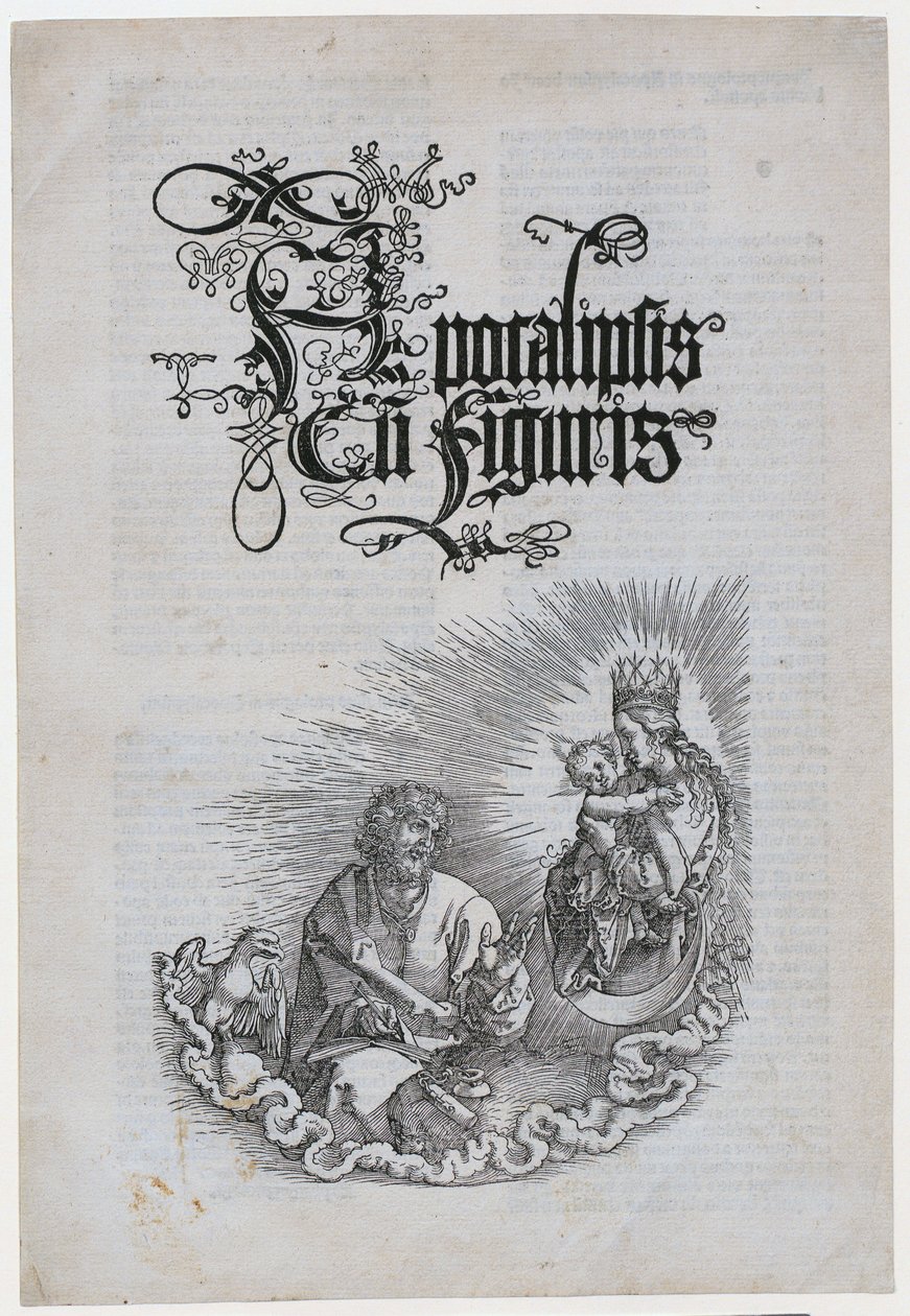 La Virgen se aparece a Juan, lámina 1 de la serie «El Apocalipsis» de Albrecht Dürer
