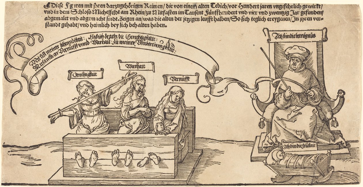 Justicia, Verdad y Razón en las acciones con el juez sentado y la Piedad durmiente de Albrecht Dürer