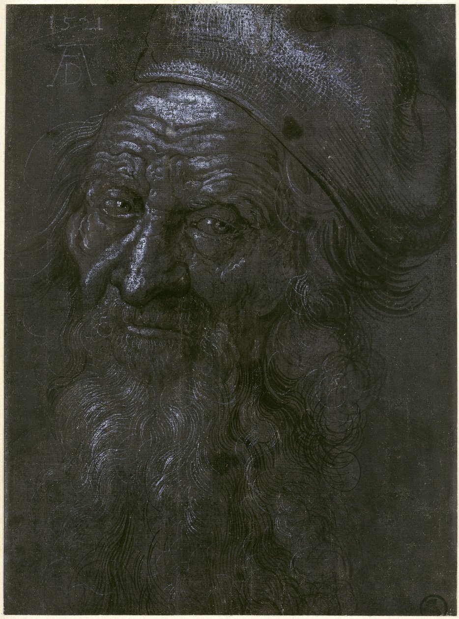 Cabeza de un hombre de 93 años de Albrecht Dürer