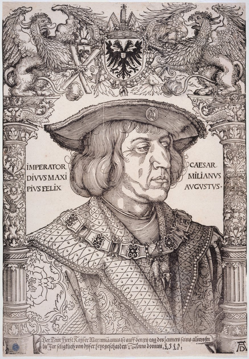 El emperador Maximiliano I (Bartsch 153) de Albrecht Dürer