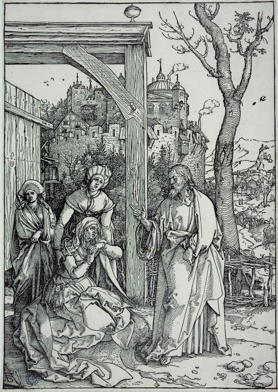 La vida de la Virgen: Jesús despidiéndose de su madre (Bartsch 92) de Albrecht Dürer