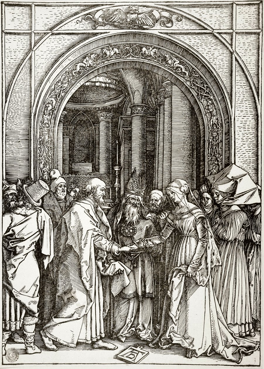 La vida de la Virgen: El matrimonio de la Virgen (Bartsch 82) de Albrecht Dürer