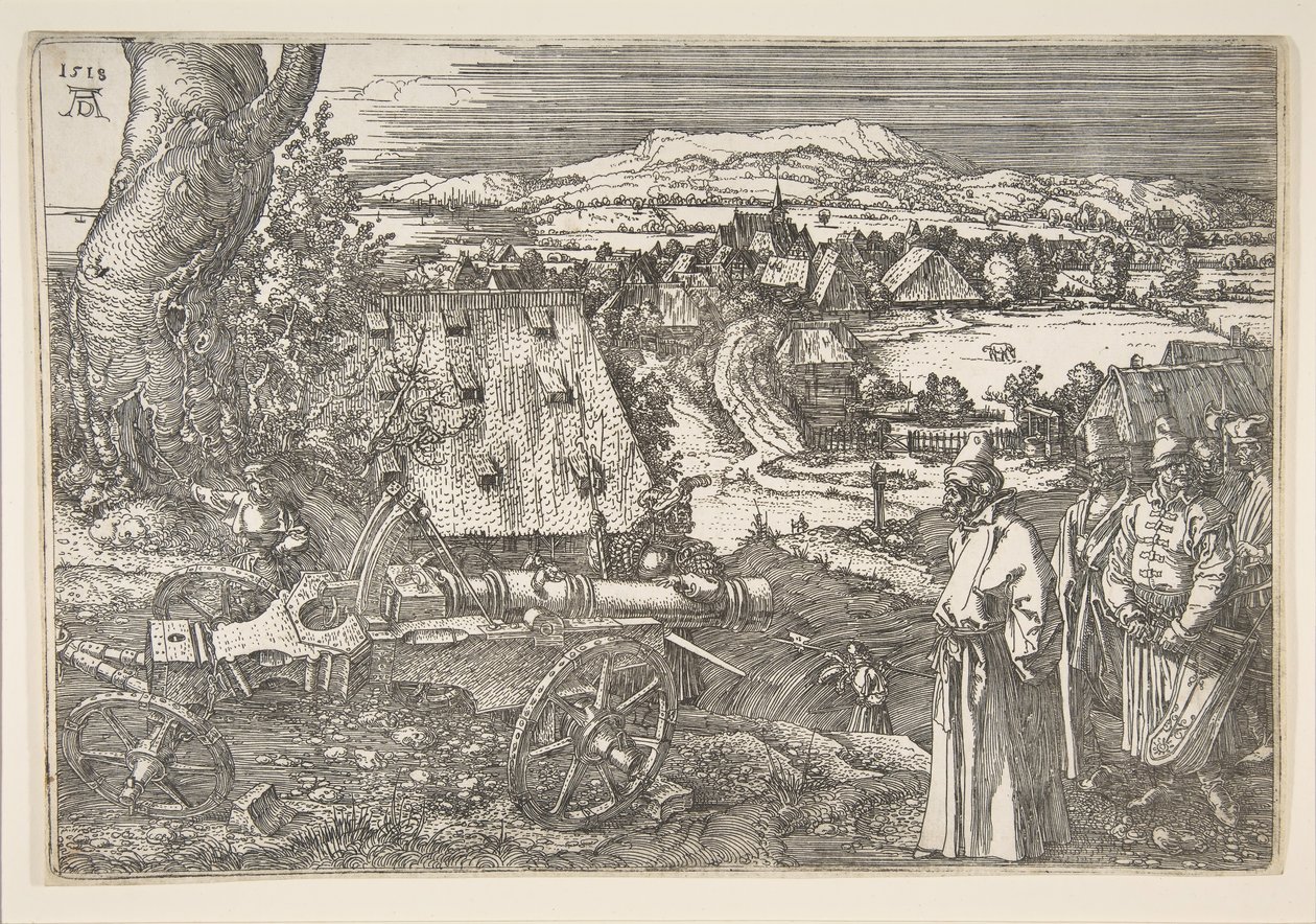 Paisaje con un cañón de Albrecht Dürer
