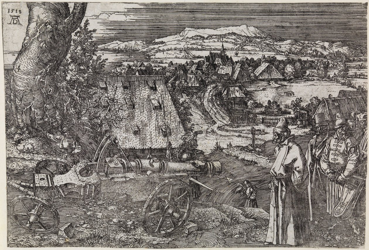 Paisaje con cañón (El gran cañón; El cañón) de Albrecht Dürer