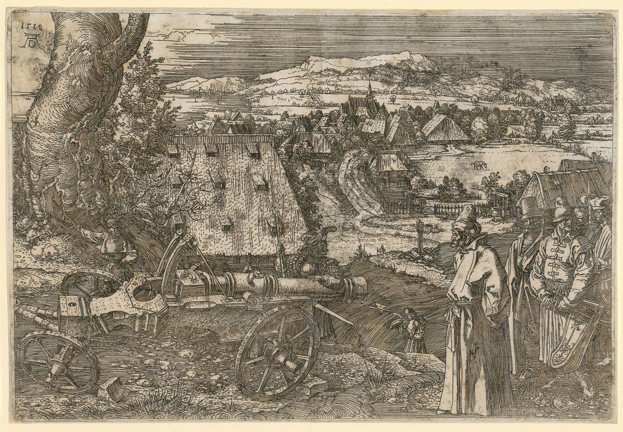 Paisaje con un cañón de Albrecht Dürer