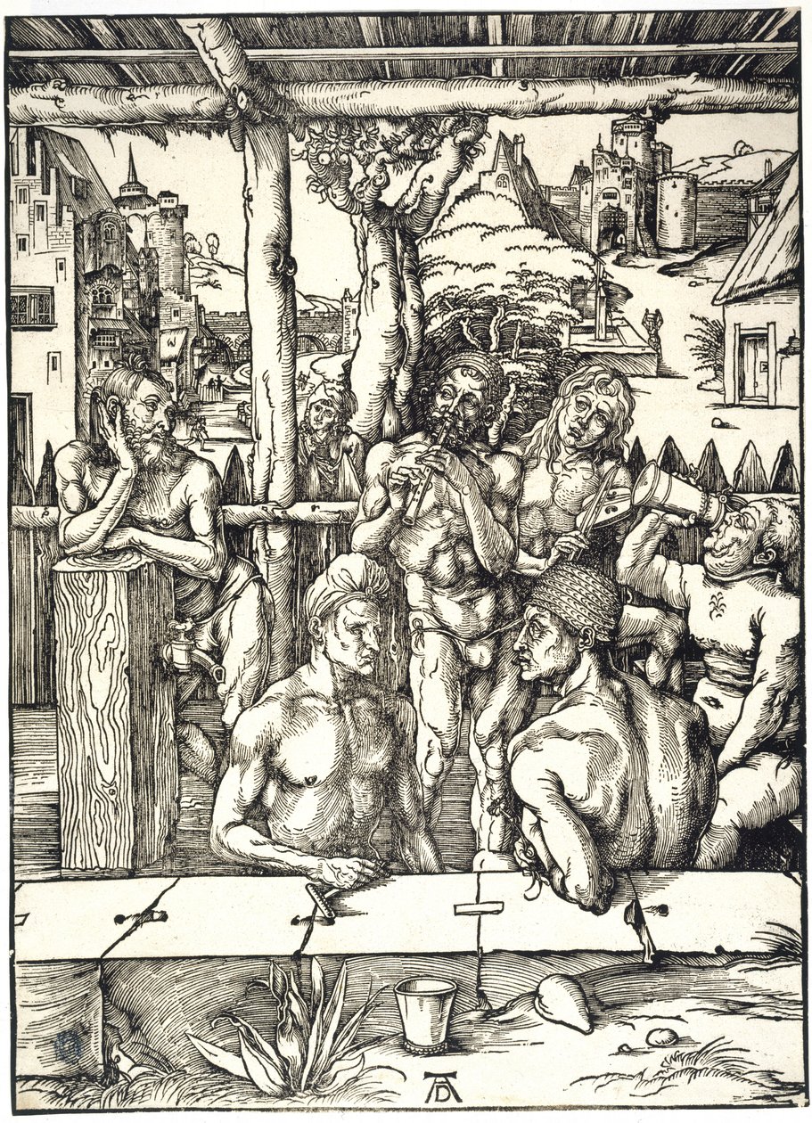 El baño de los hombres (Bartsch 128) de Albrecht Dürer