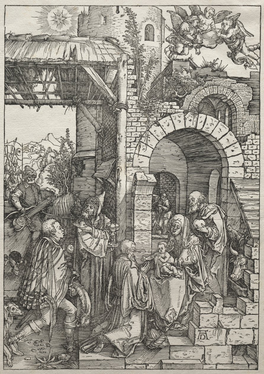 Vida de la Virgen: Adoración de los Magos, 1504-1505 de Albrecht Dürer