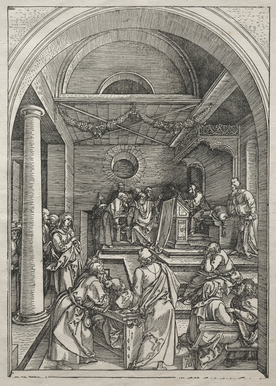 Vida de la Virgen: Cristo entre los doctores de Albrecht Dürer