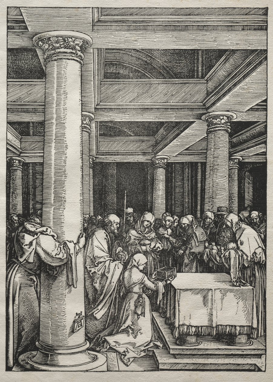 Vida de la Virgen: Presentación de Jesús en el Templo de Albrecht Dürer