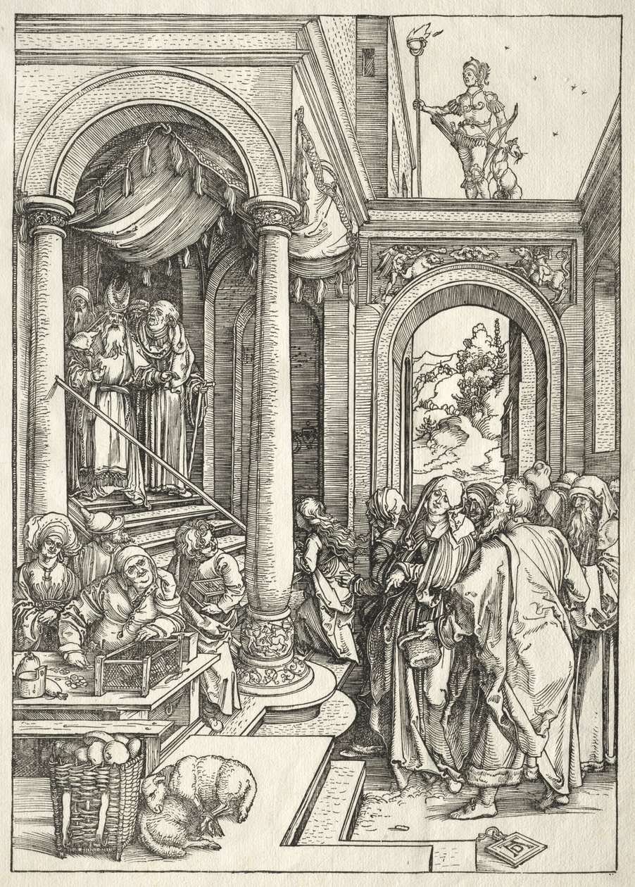 Vida de la Virgen: Presentación de la joven Virgen en el Templo, 1504-1505 de Albrecht Dürer