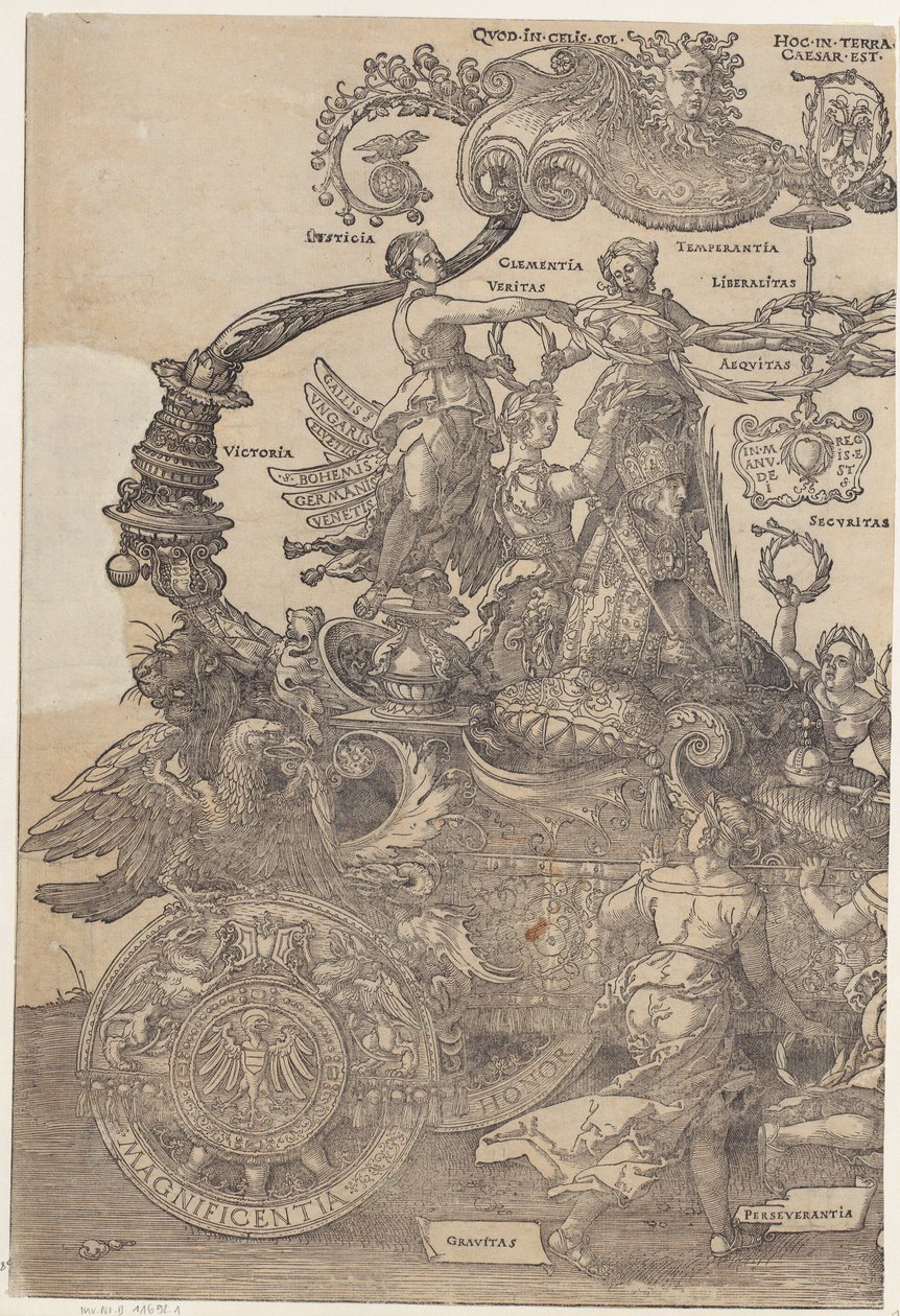 Mitad izquierda del carro, lámina 1 de la serie «El gran carro triunfal» de Albrecht Dürer