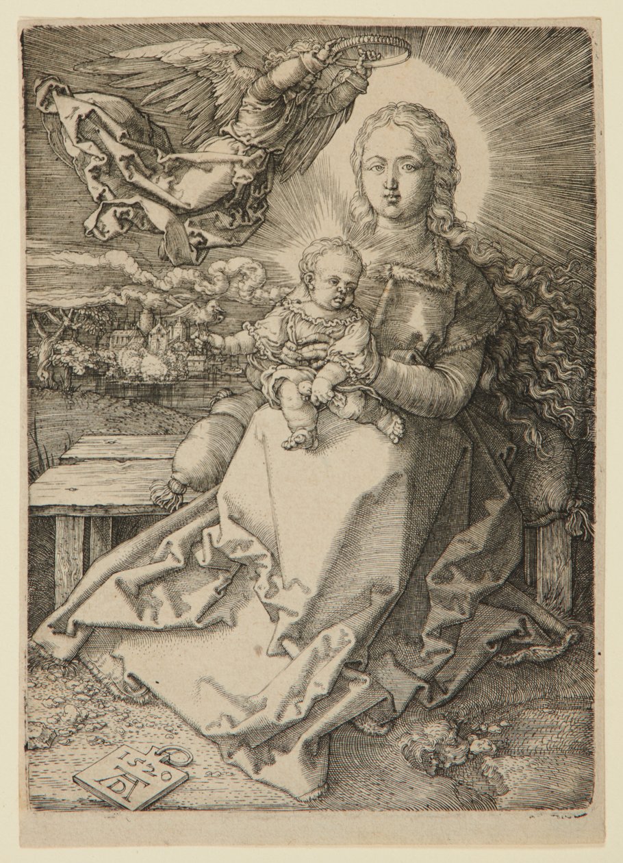 Madonna coronada por un ángel de Albrecht Dürer