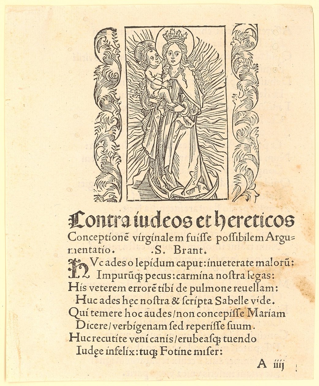 Madonna rodeada de un halo de luz sobre la media luna de Albrecht Dürer