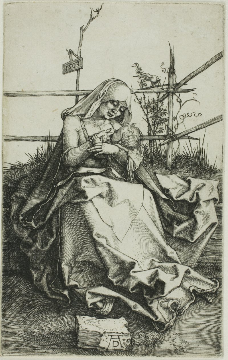Madonna en un banco de hierba de Albrecht Dürer