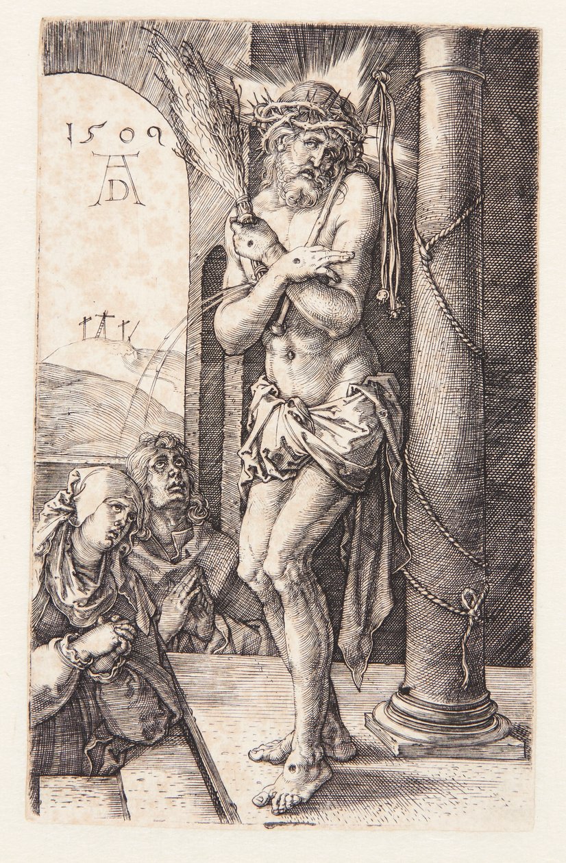 Varón de dolores junto a la columna de Albrecht Dürer