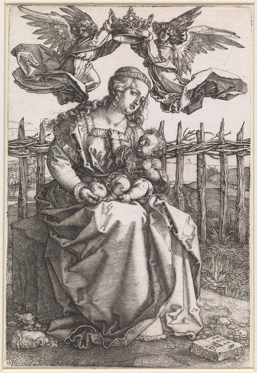 María con el Niño, coronada por dos ángeles de Albrecht Dürer