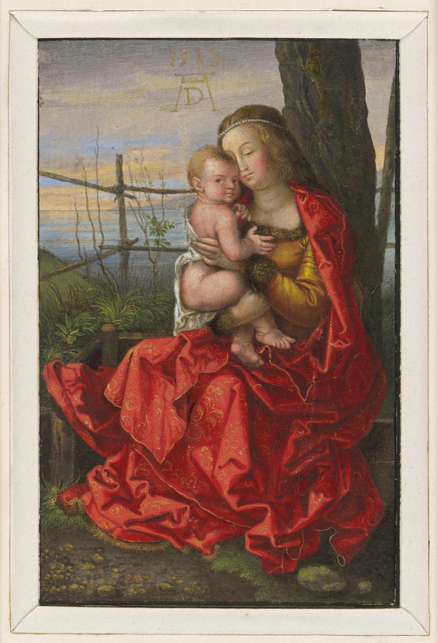 María con el Niño, sentada junto a un árbol de Albrecht Dürer