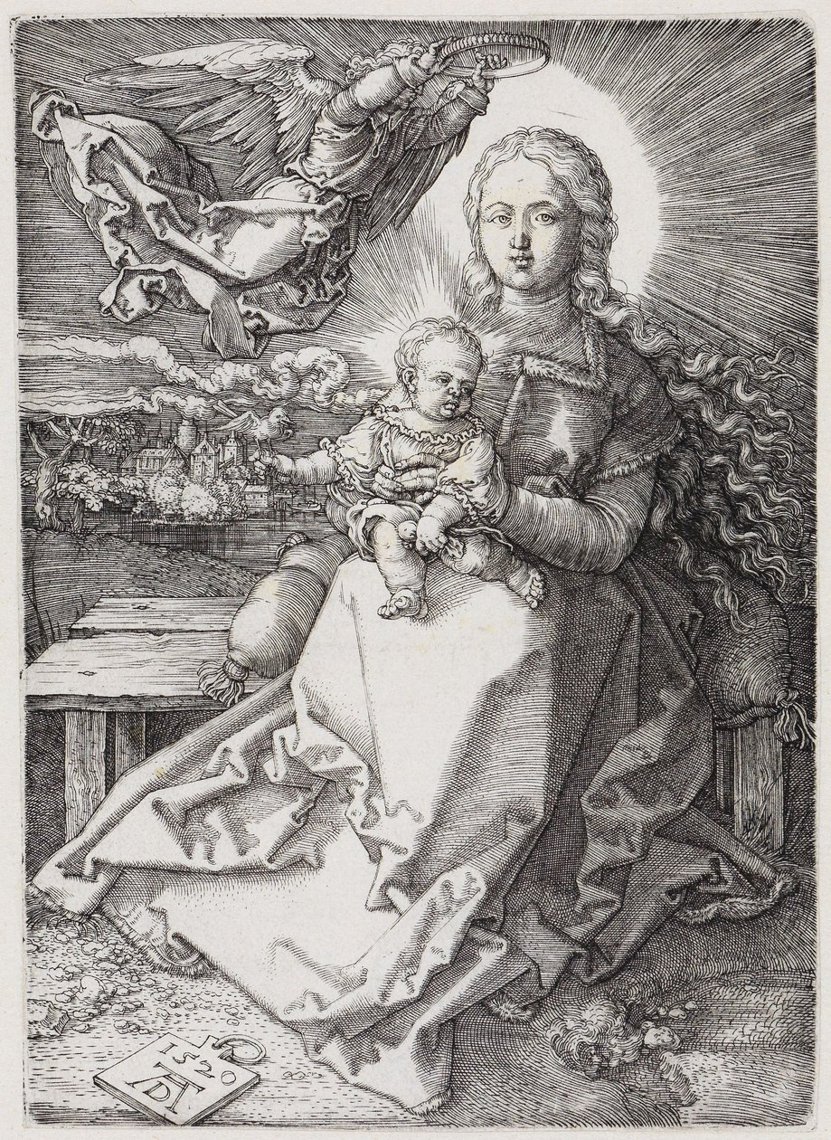 María coronada por un ángel de Albrecht Dürer