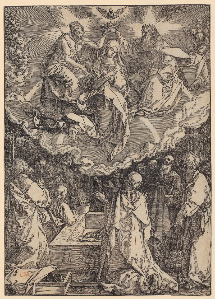 La Asunción y la Coronación de María, lámina 19 de la serie «La vida de María» de Albrecht Dürer