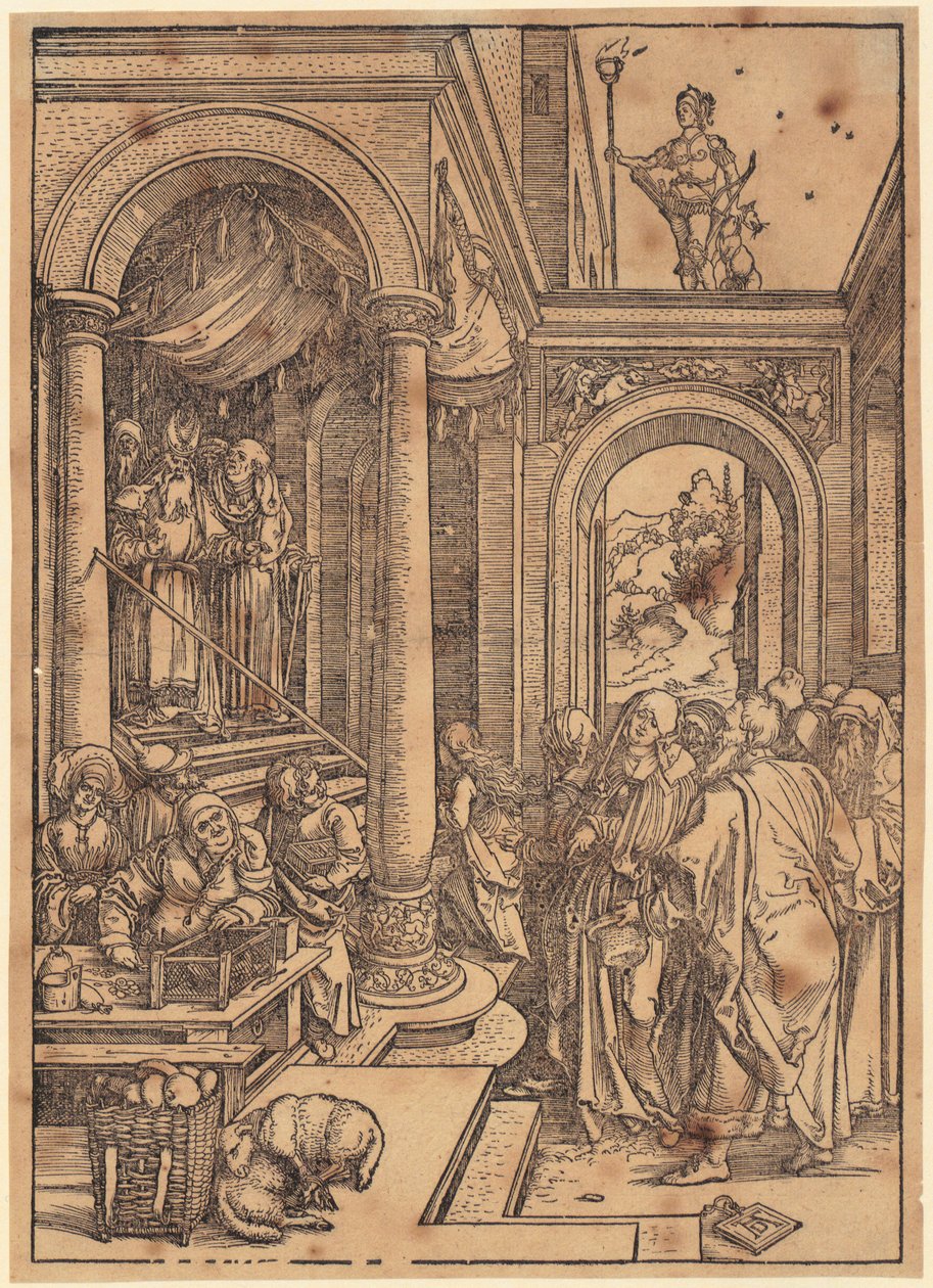 Presentación de María en el Templo, lámina 6 de la serie «La vida de la Virgen» de Albrecht Dürer