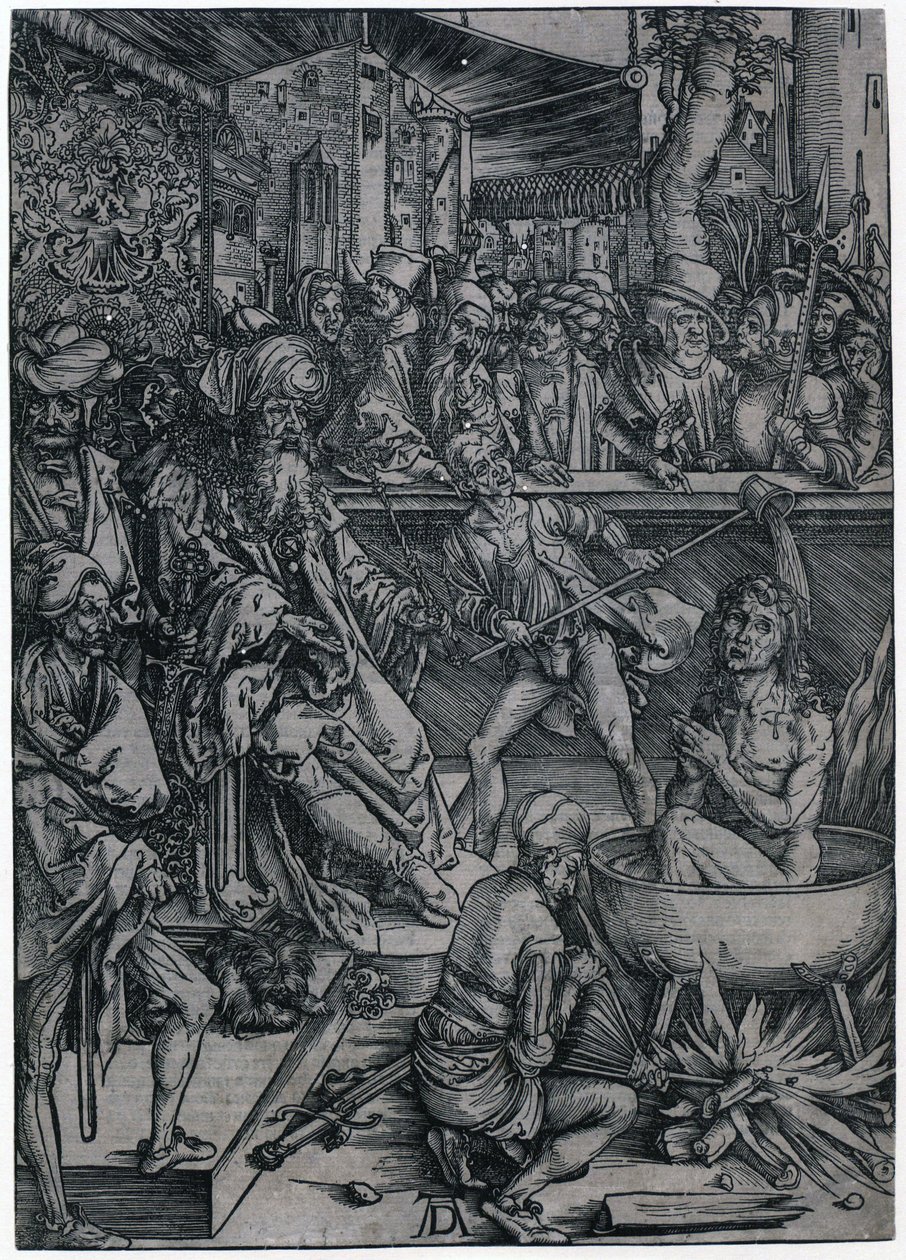 El martirio de Juan el Evangelista, lámina 2 de la serie «El Apocalipsis» de Albrecht Dürer