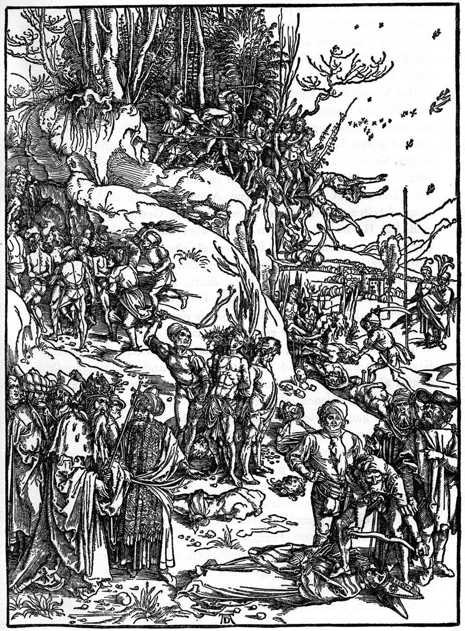 Martirio de los Diez Mil Cristianos en el Monte Ararat, 1495-1497, 1936 de Albrecht Dürer