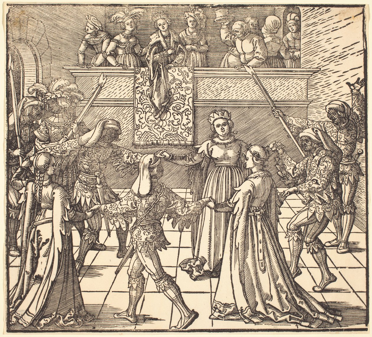 Baile de máscaras con antorchas de Albrecht Dürer
