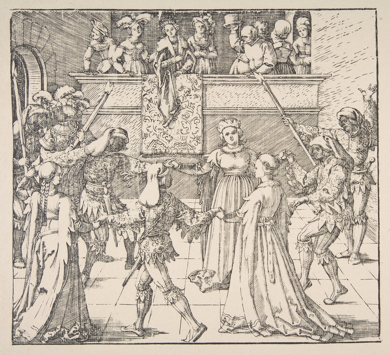 Baile de máscaras con antorchas de Albrecht Dürer