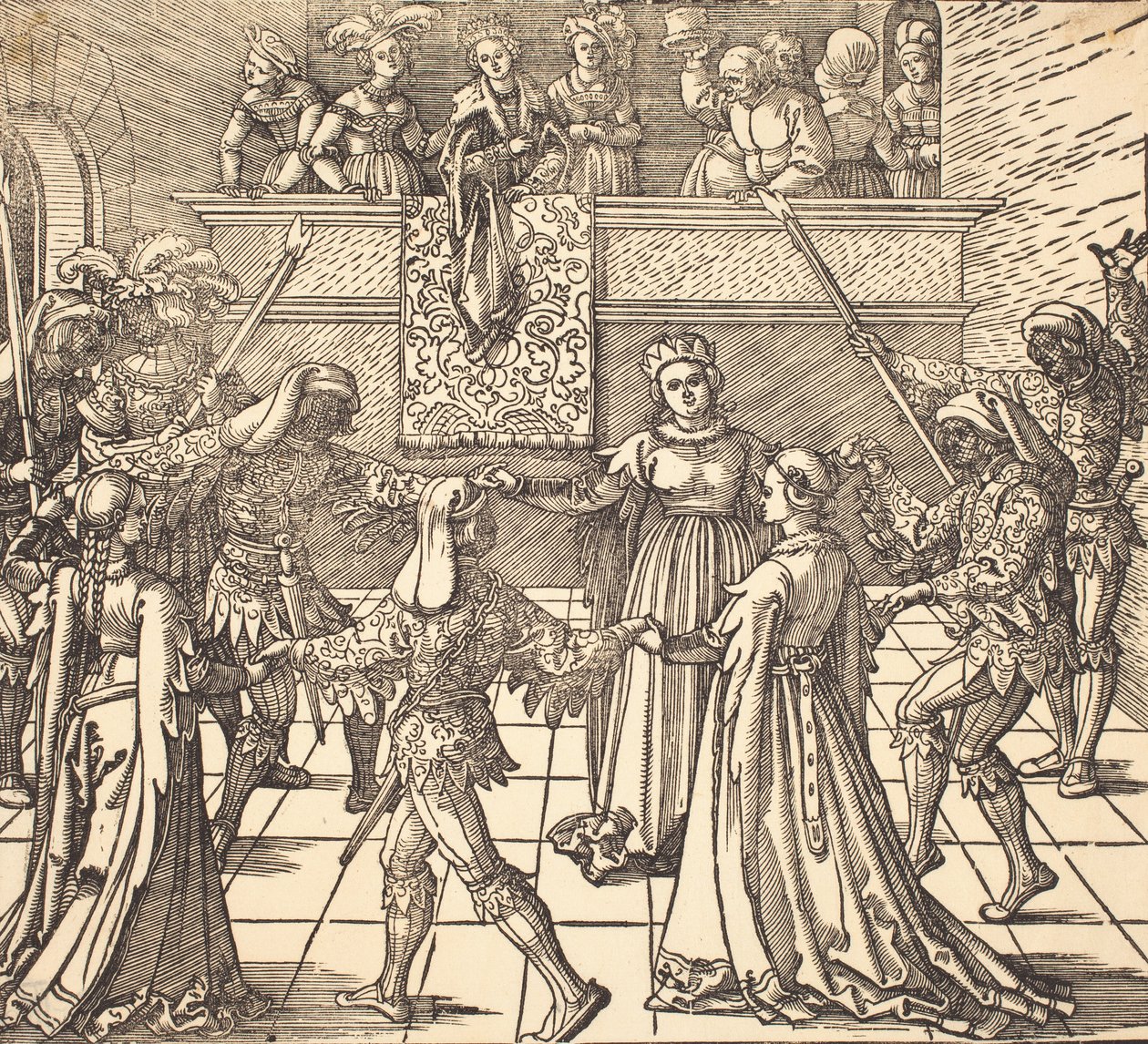 Baile de máscaras con antorchas, c. 1516 de Albrecht Dürer
