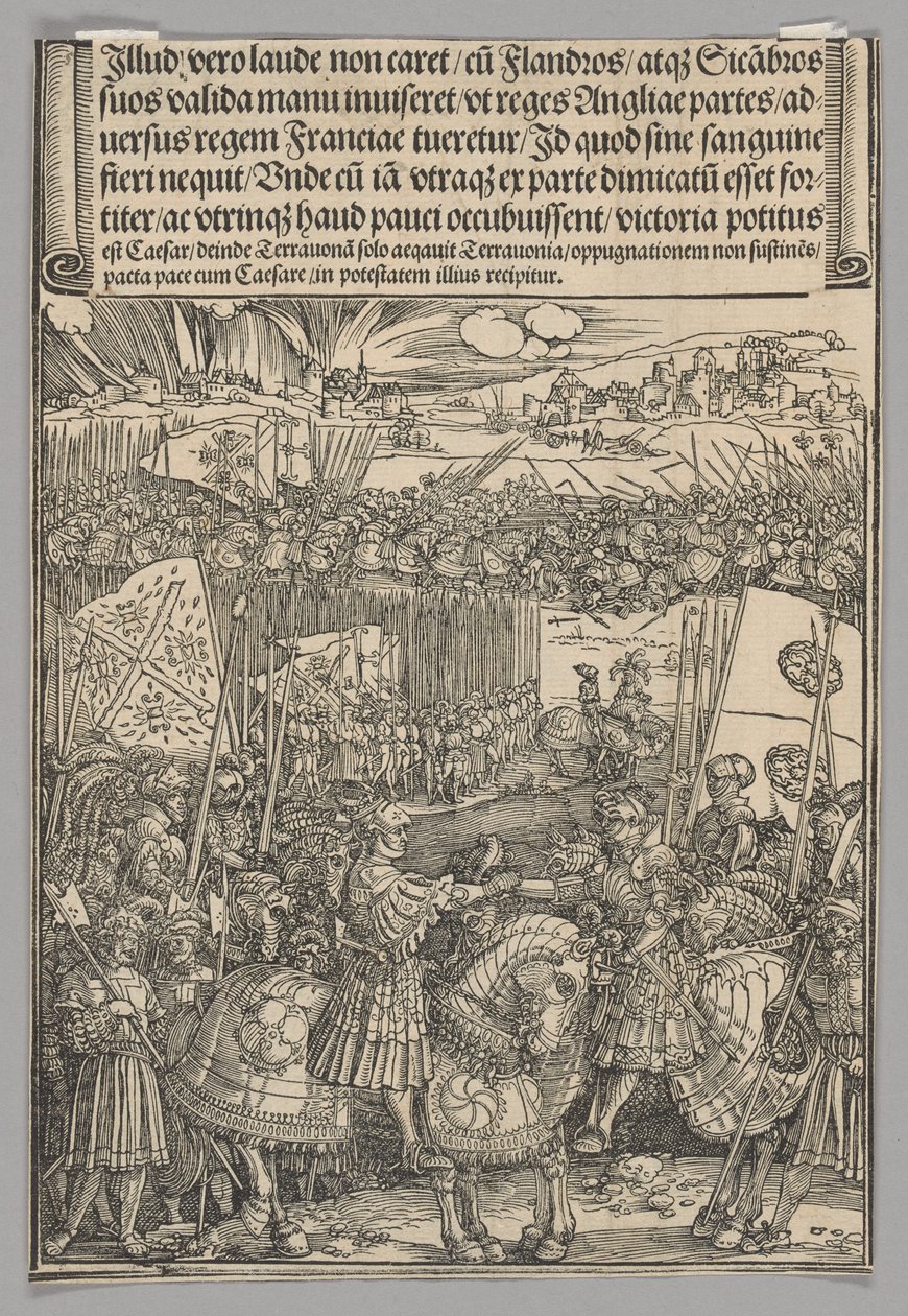 Maximiliano y Enrique VIII de Inglaterra, lámina 22 de Escenas Históricas de la Vida del Emperador Maximiliano I del Arco Triunfal de Albrecht Dürer