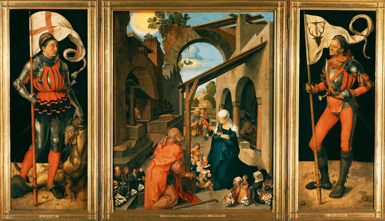 Altar de Paumgartner: Lukas Paumgartner como San Eustaquio de Albrecht Dürer