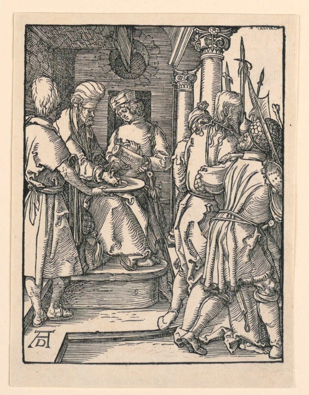 Pilato lavándose las manos, de la serie La Pequeña Pasión de Albrecht Dürer