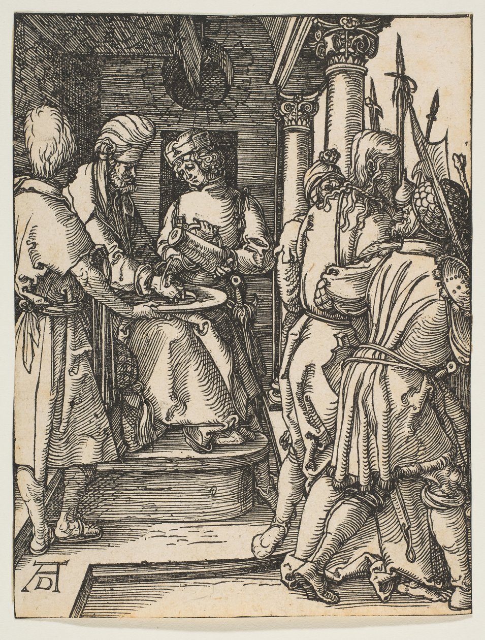 Pilato lavándose las manos, de La pequeña pasión, ca. 1509 de Albrecht Dürer