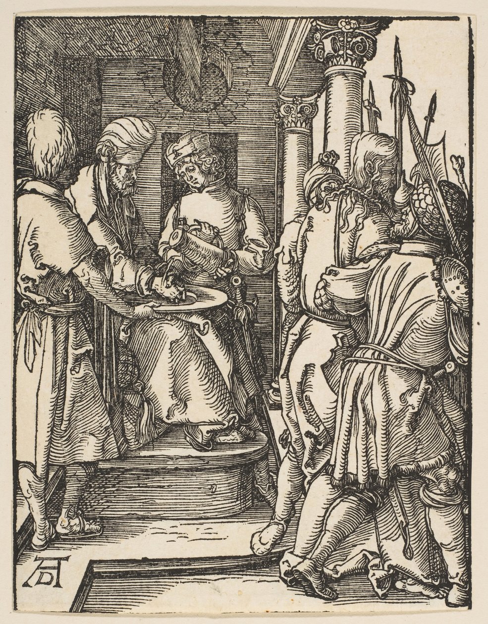 Pilato lavándose las manos, de La Pequeña Pasión de Albrecht Dürer