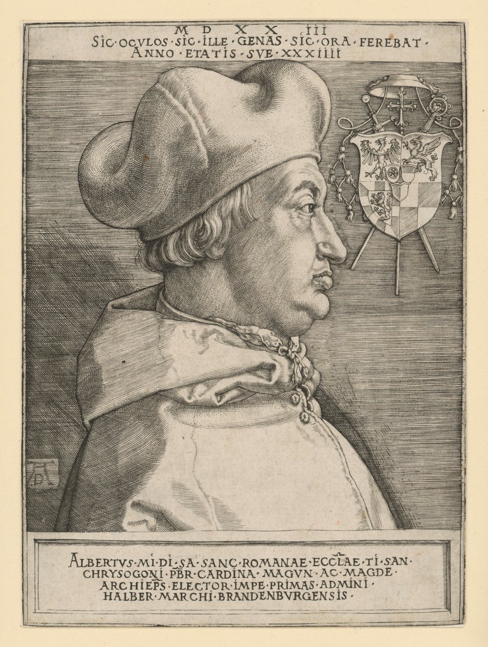 Retrato del cardenal Alberto de Brandeburgo (El gran cardenal) de Albrecht Dürer