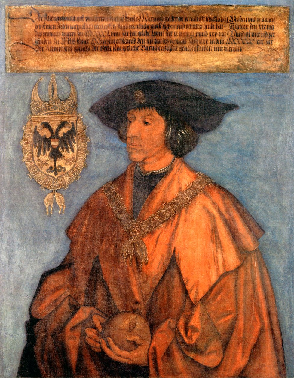 Retrato del Emperador Maximiliano I 1459-1519, c. 1512 de Albrecht Dürer
