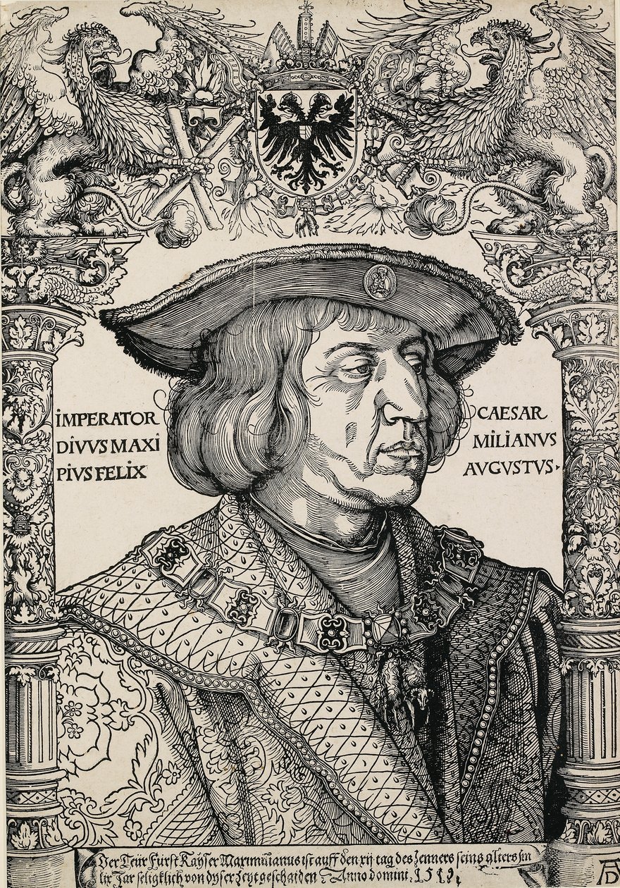 Retrato del Emperador Maximiliano I, c. 1519 de Albrecht Dürer