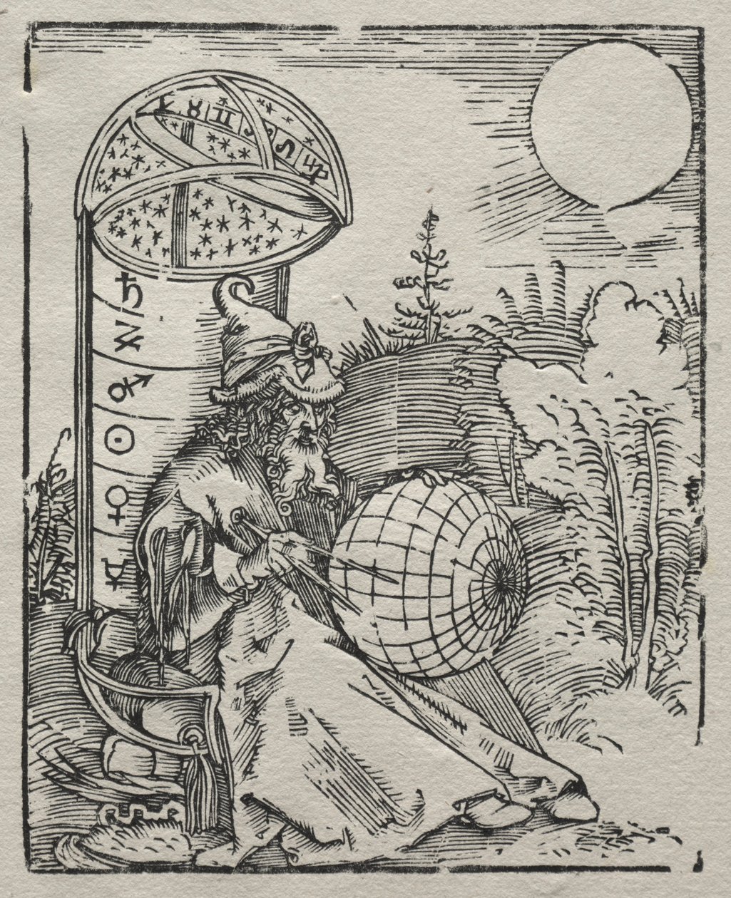 Ptolemaeus con el globo celeste, 1504 de Albrecht Dürer