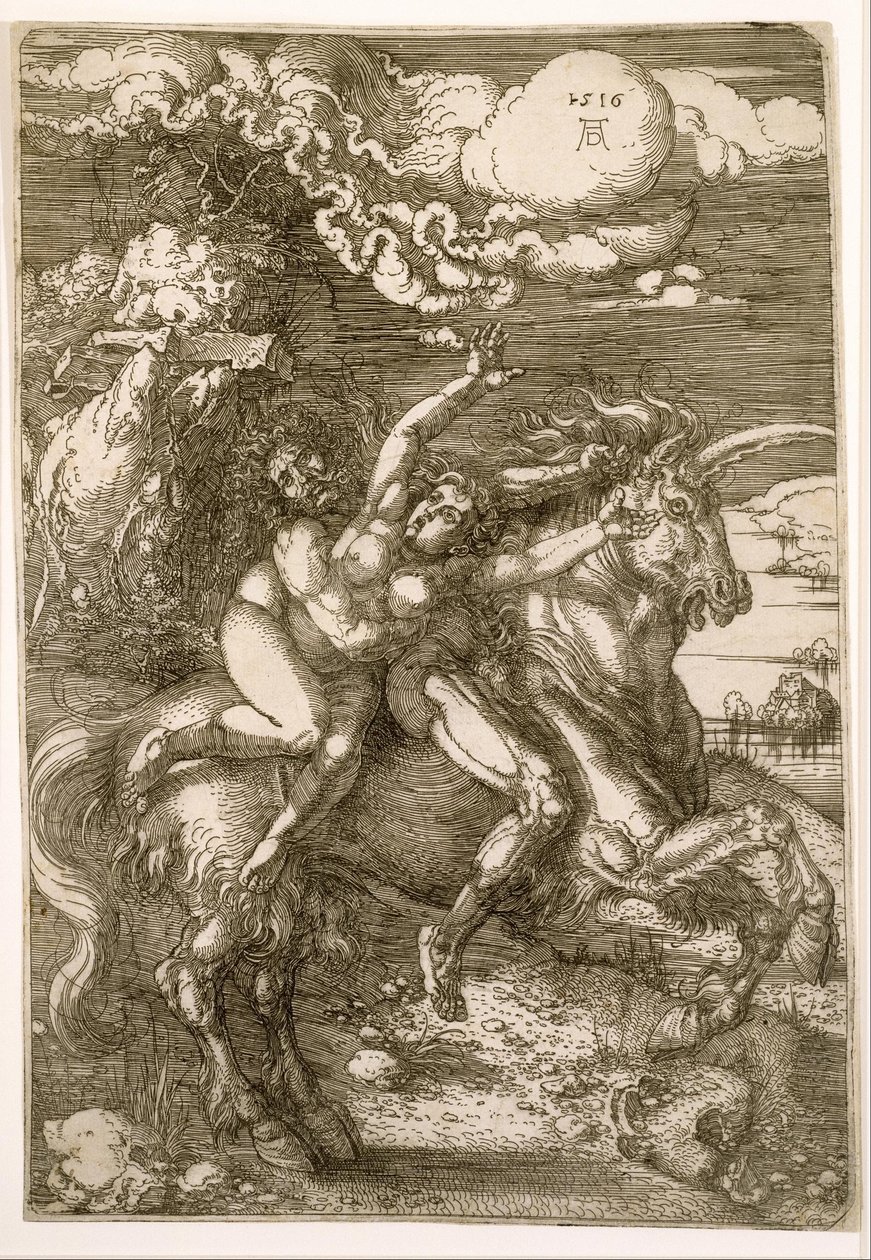 Violación de Prosperpina (Rapto en un unicornio) de Albrecht Dürer