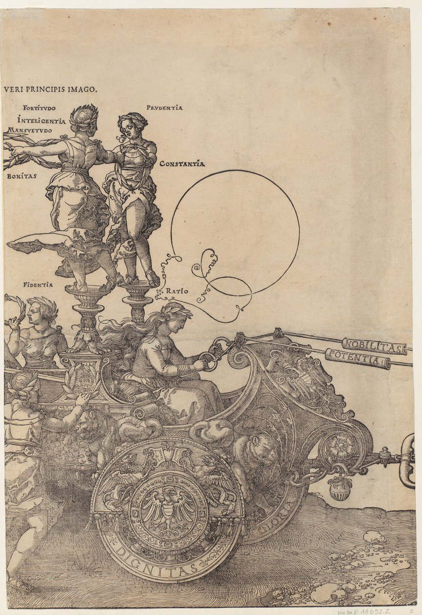 Mitad derecha del vagón, lámina 2 de la serie «El gran vagón del triunfo» de Albrecht Dürer