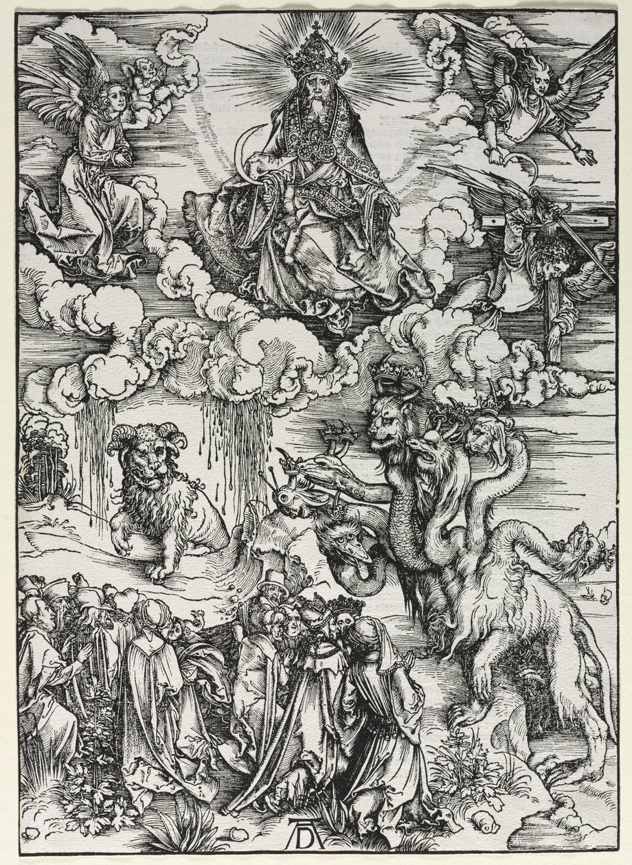 Revelación de San Juan: Bestia con cuernos de carnero, 1511 de Albrecht Dürer